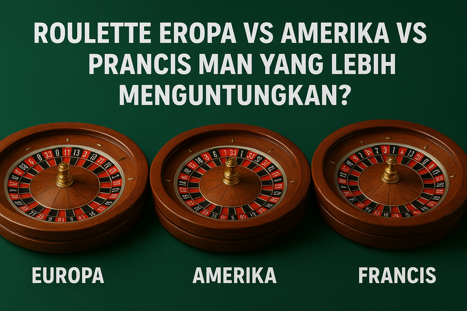 Roulette Casino Darat Mana yang Lebih Cuan ? Eropa, Amerika Atau Perancis ?